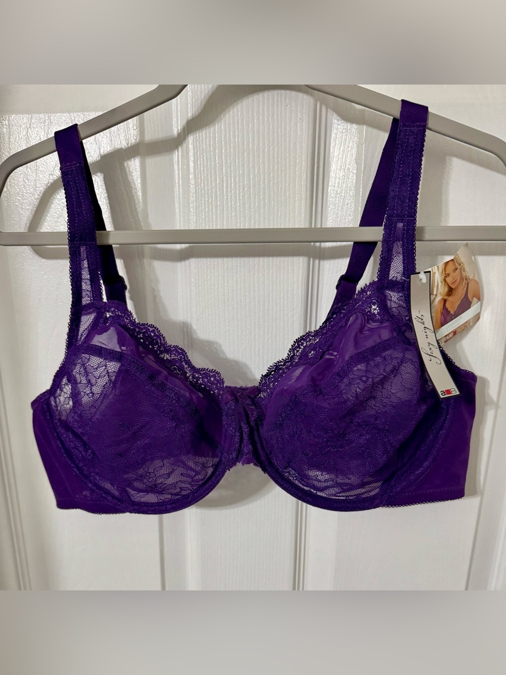 Avenue Purple Lace Underwire Bra Size 42C